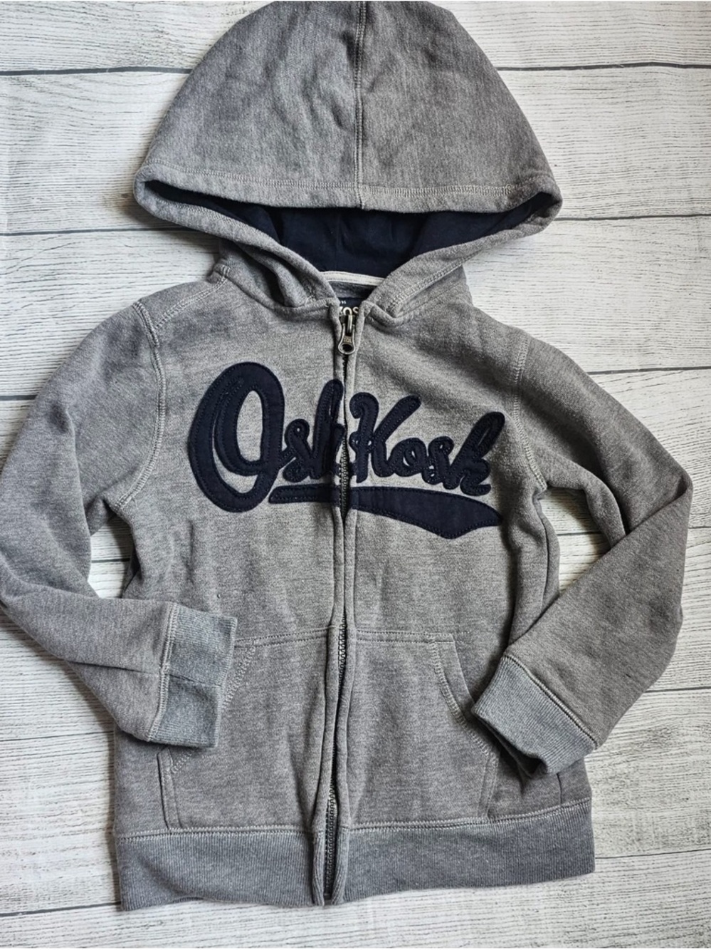 OshKosh Gray Hoodie with Navy Logo 4/5